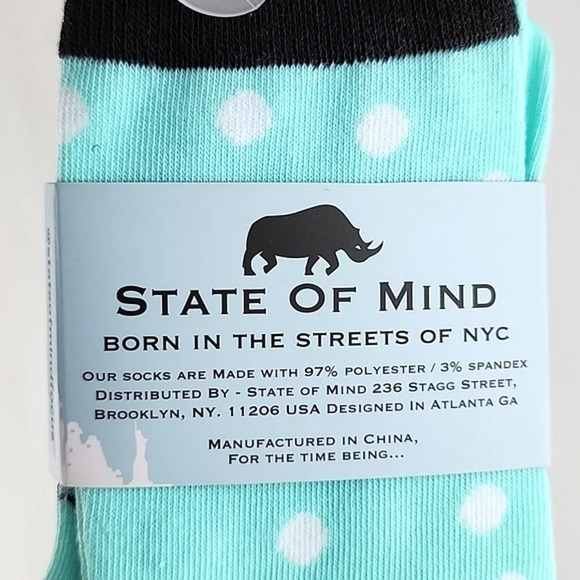 ⭐️3/ $30⭐️ State Of Mind 3 Pairs Unisex Crew Socks Pink Blue Peach - Picture 3 of 5